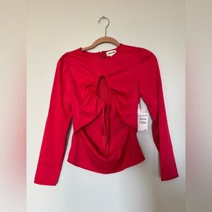 XS Red Blouse with Cutouts. NWT. Nordstrom.